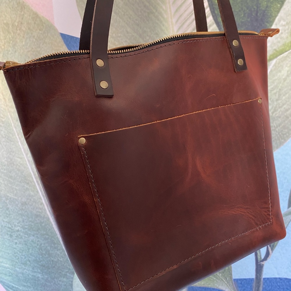 Portland Leather Totebag WITH zipper